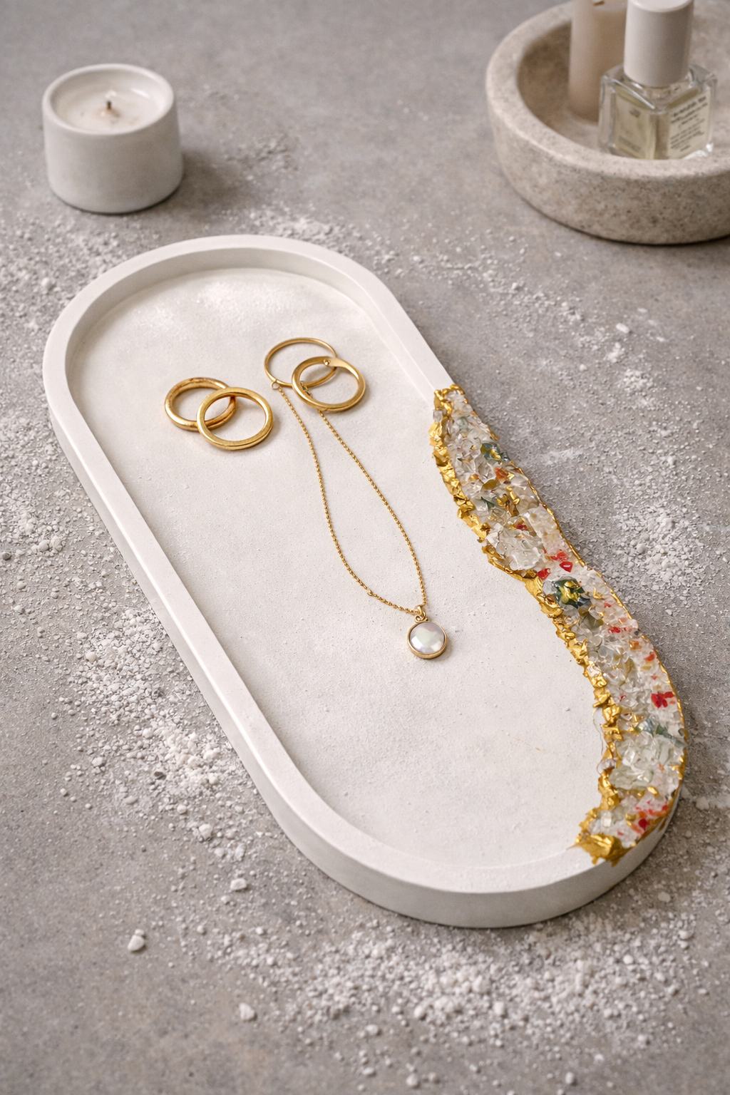Concrete Oval Tray