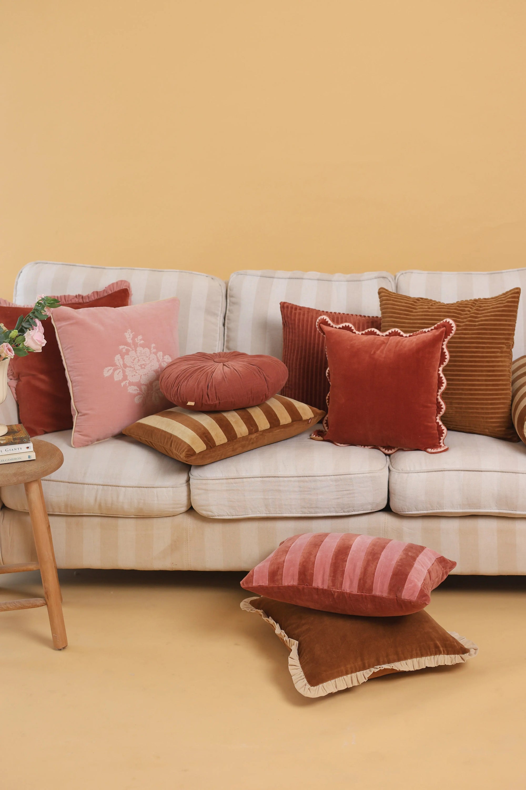 Luna Rhubarb Velvet Cushion Cover