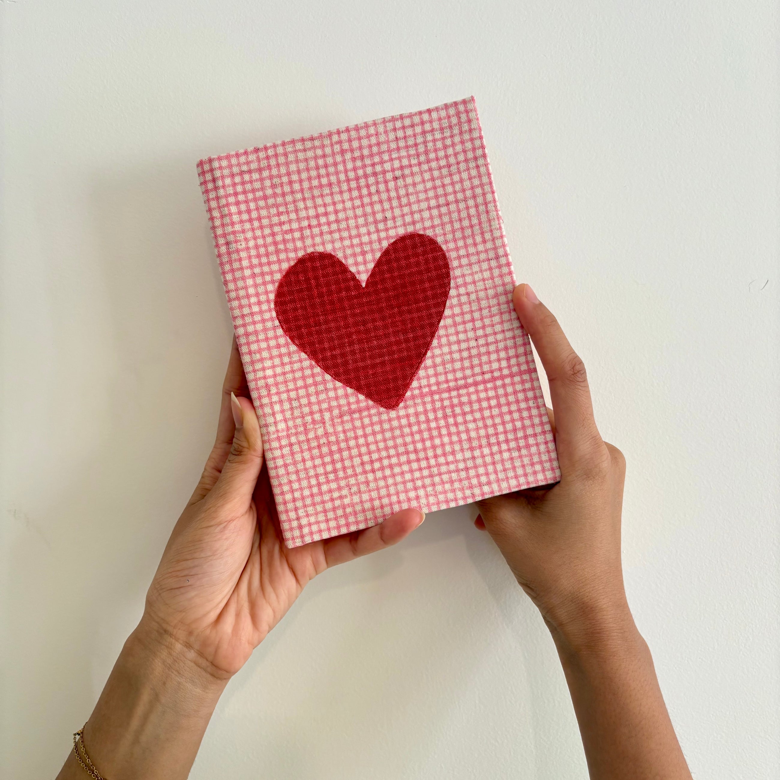 Handcrafted Sustainable A5 Diary Journal Notebook l Handmade Paper l Love Checks