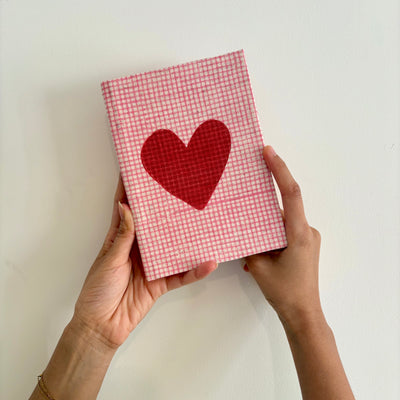 Handcrafted Sustainable A5 Diary Journal Notebook l Handmade Paper l Love Checks