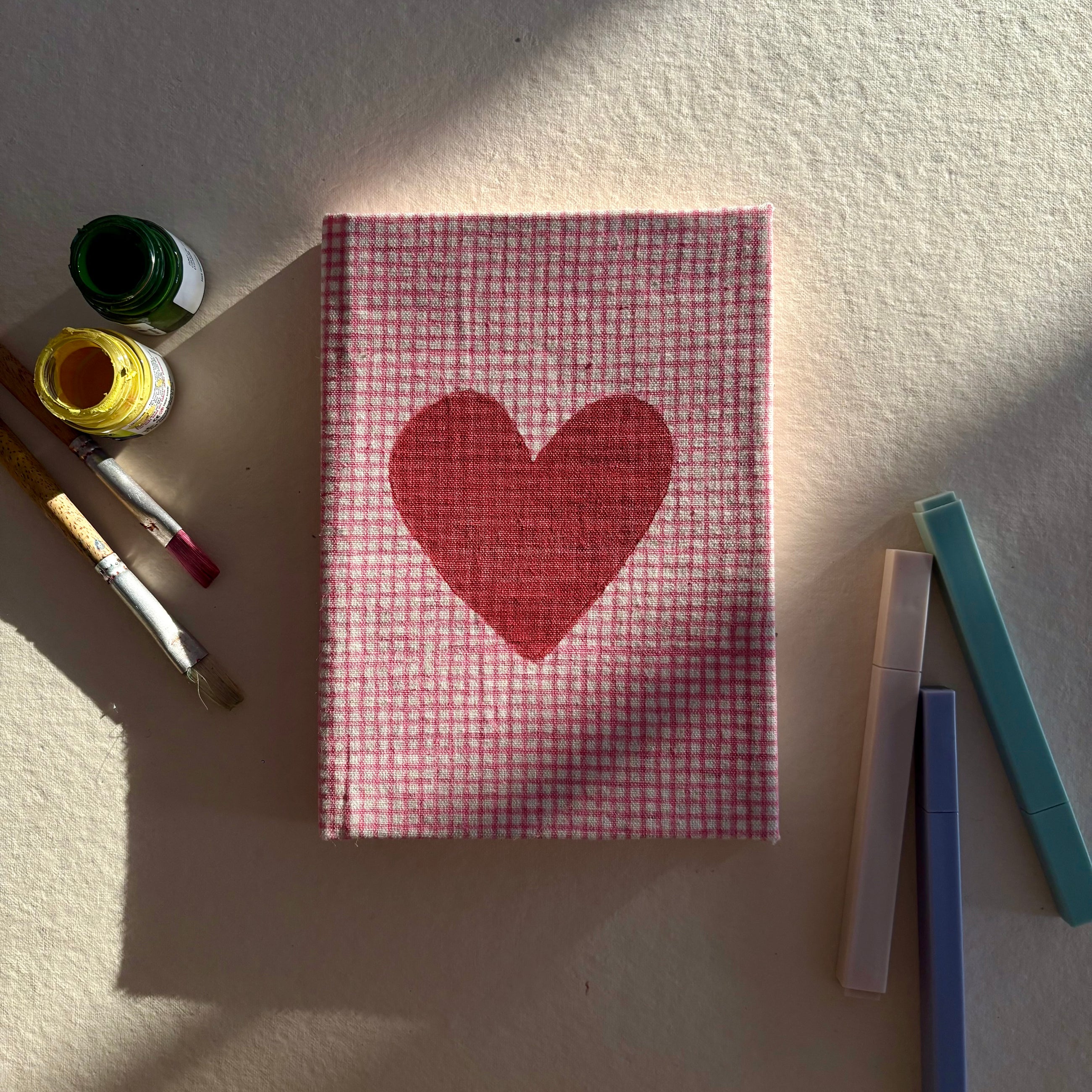Handcrafted Sustainable A5 Diary Journal Notebook l Handmade Paper l Love Checks