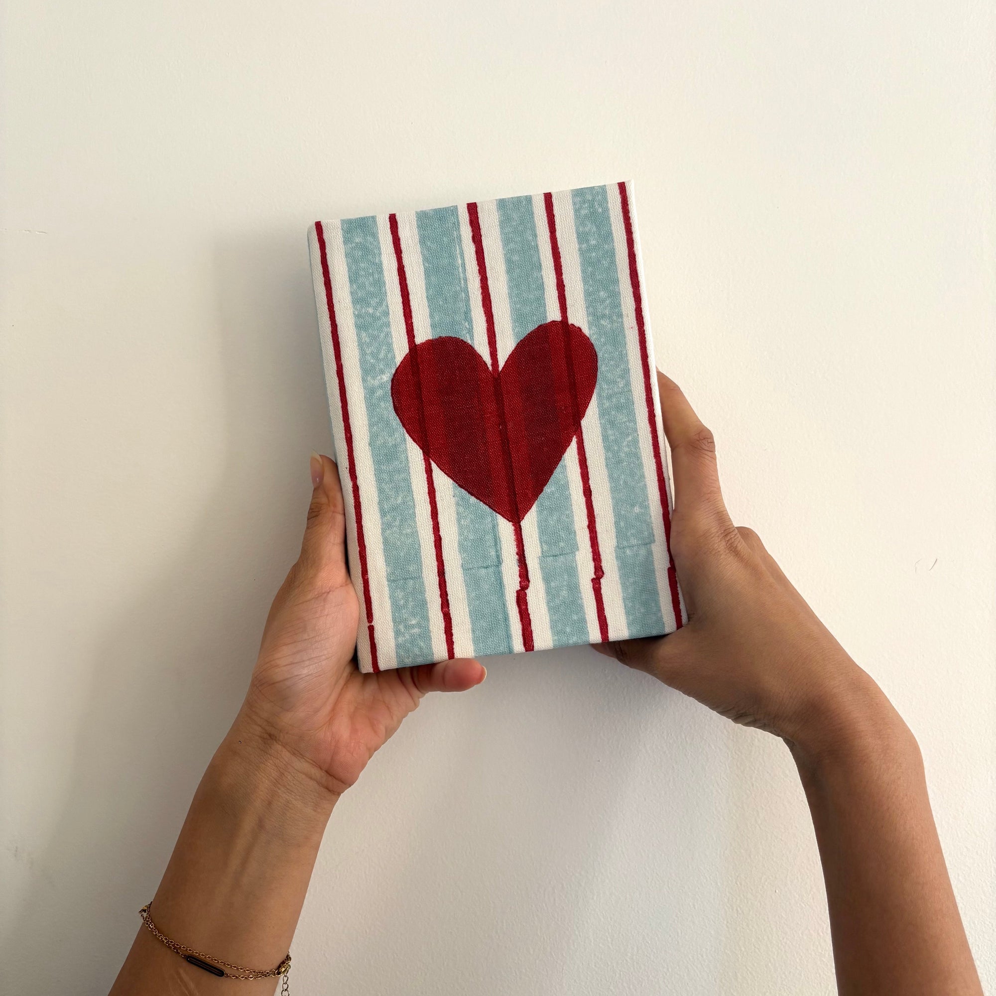 Handcrafted Sustainable A5 Diary Journal Notebook l Handmade Paper l Heart Pop