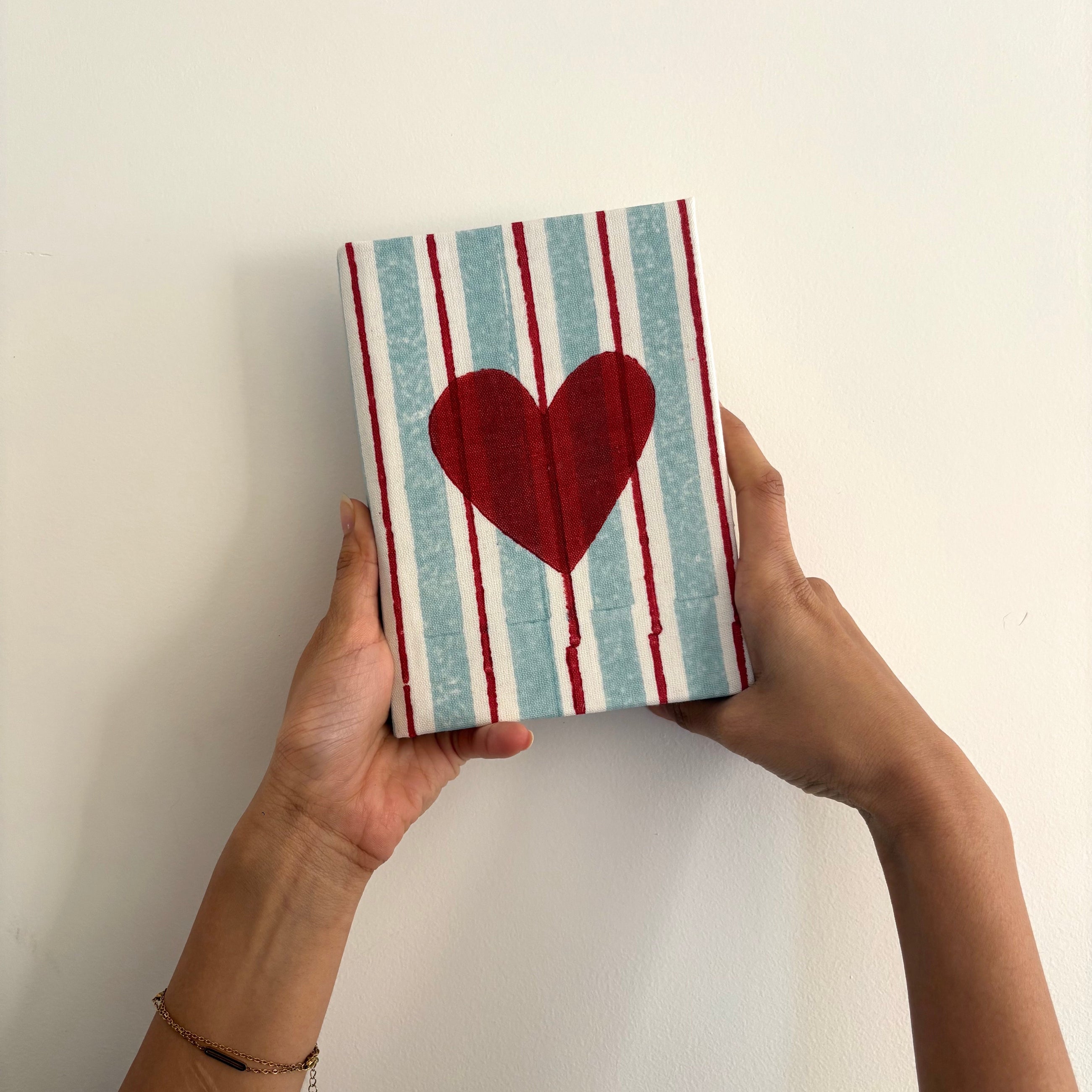 Handcrafted Sustainable A5 Diary Journal Notebook l Handmade Paper l Heart Pop