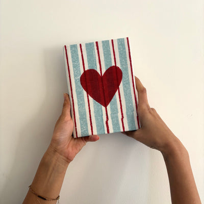Handcrafted Sustainable A5 Diary Journal Notebook l Handmade Paper l Heart Pop
