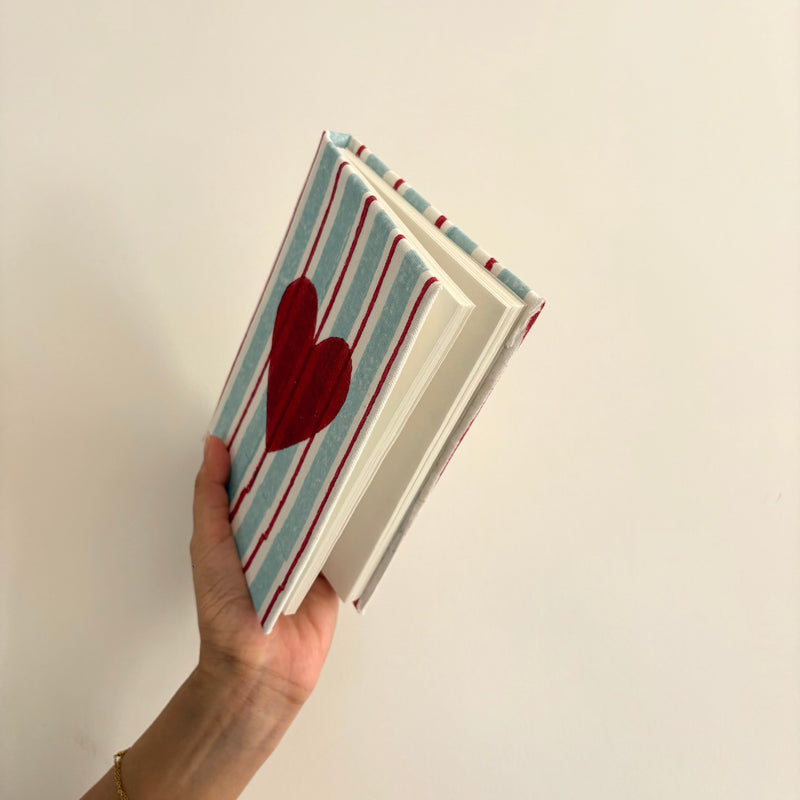 Handcrafted Sustainable A5 Diary Journal Notebook l Handmade Paper l Heart Pop