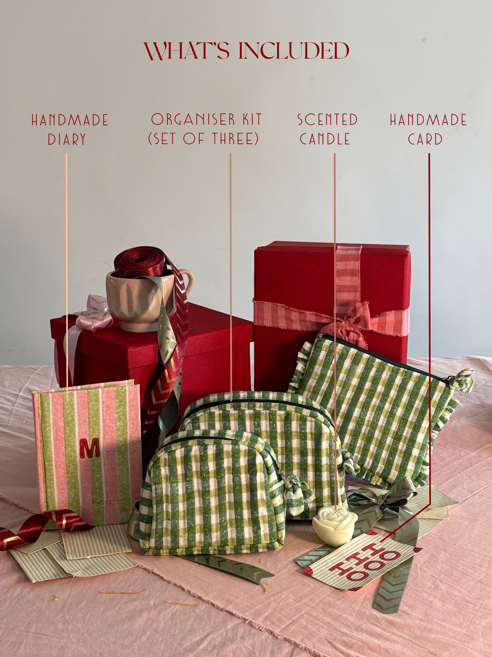 Green Checks Christmas Hamper - Personalised Lifestyle Gift Box