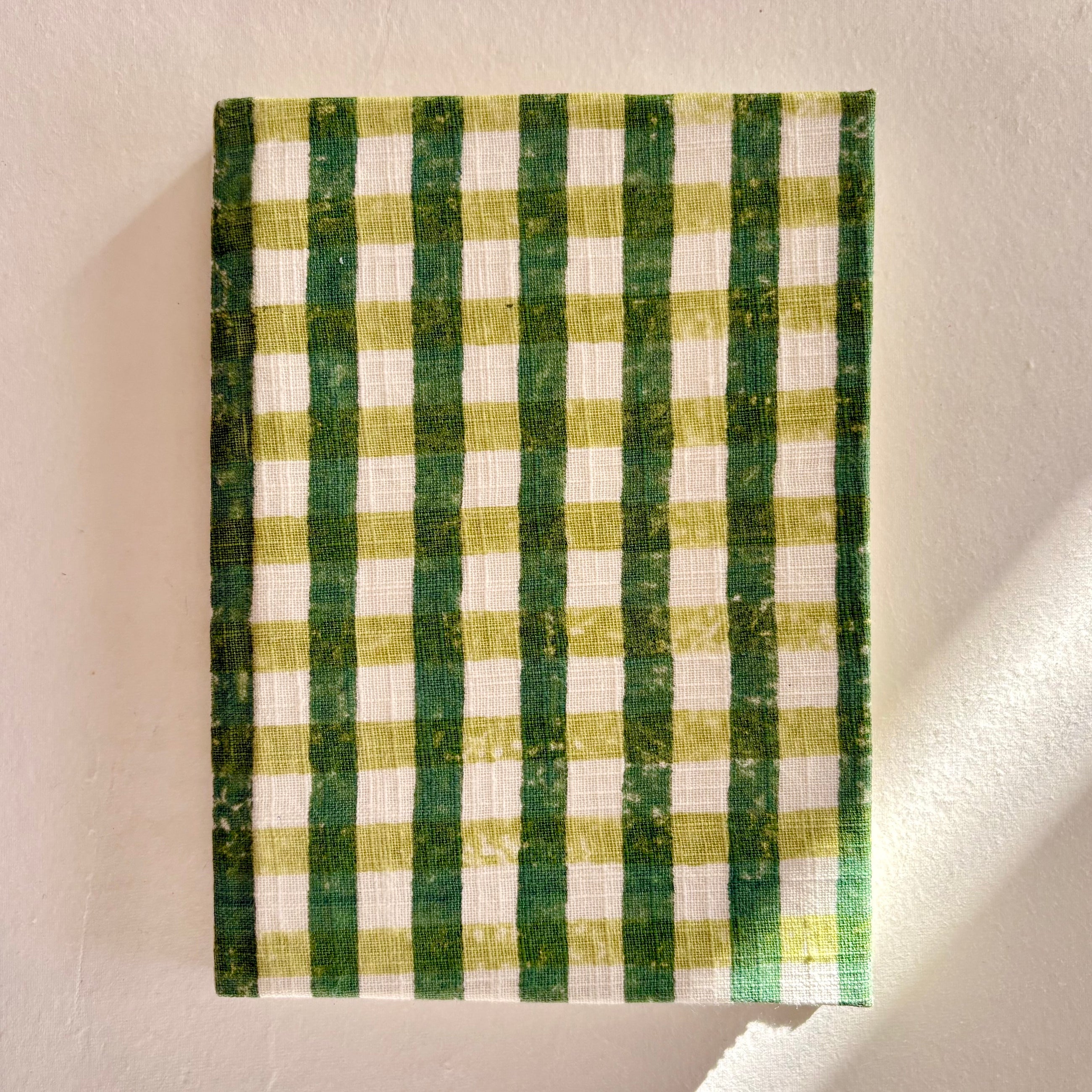 Handcrafted Sustainable A5 Diary Journal Notebook l Handmade Paper l Green Checks