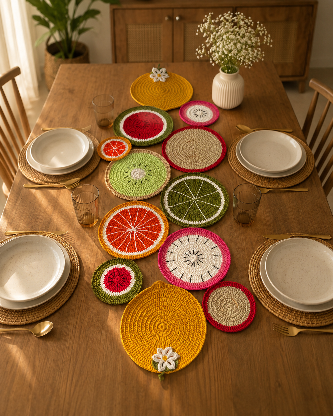 Crochet Fruit Feista Table Runner