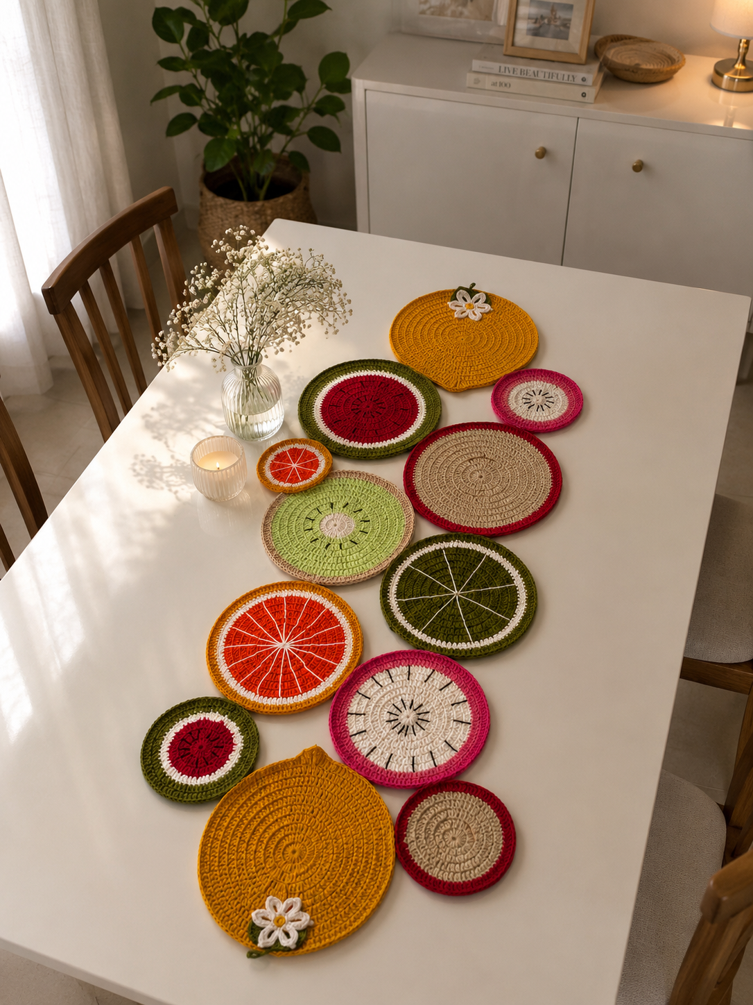 Crochet Fruit Feista Table Runner