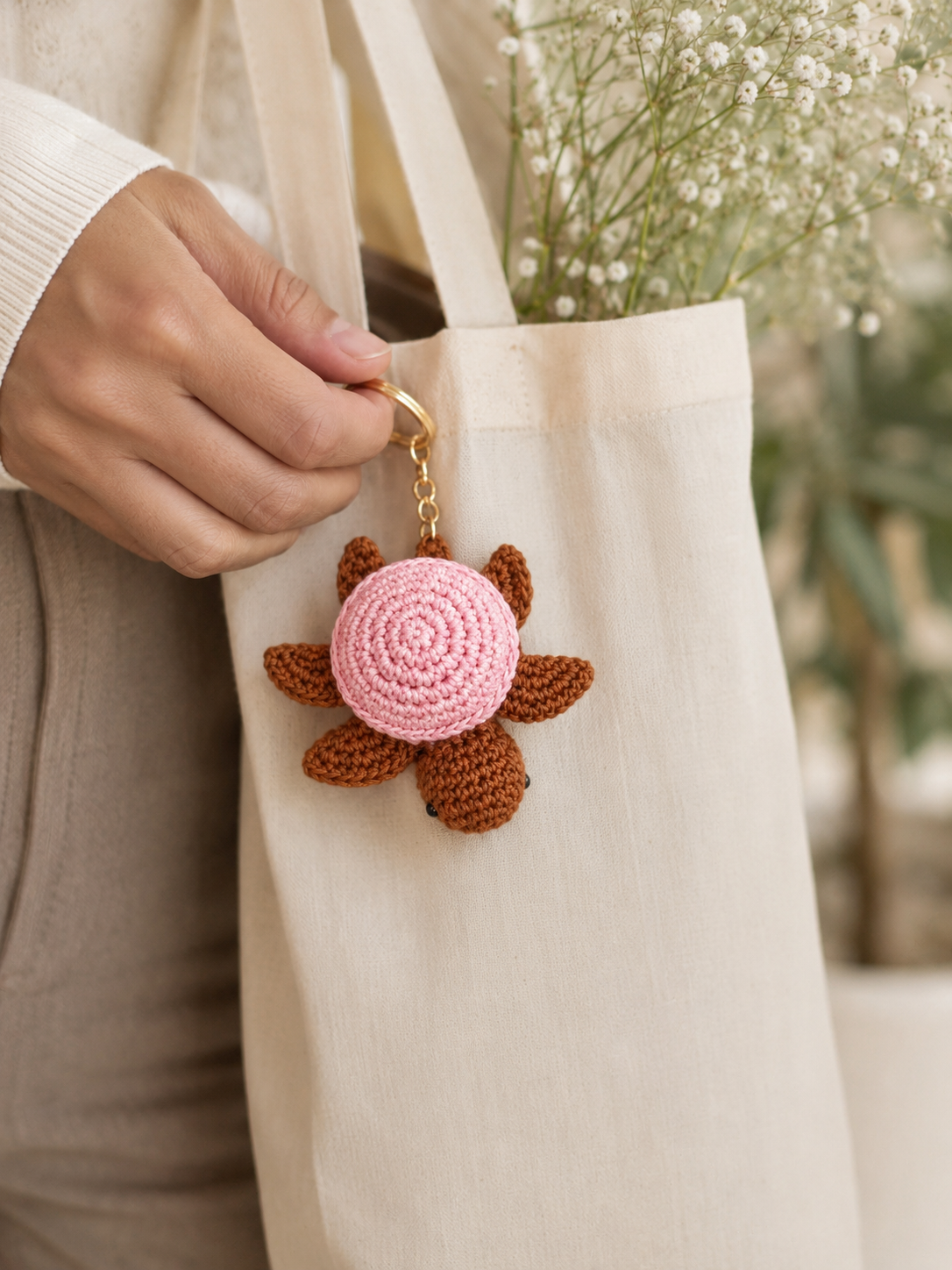 Crochet Turtle Bag Charm
