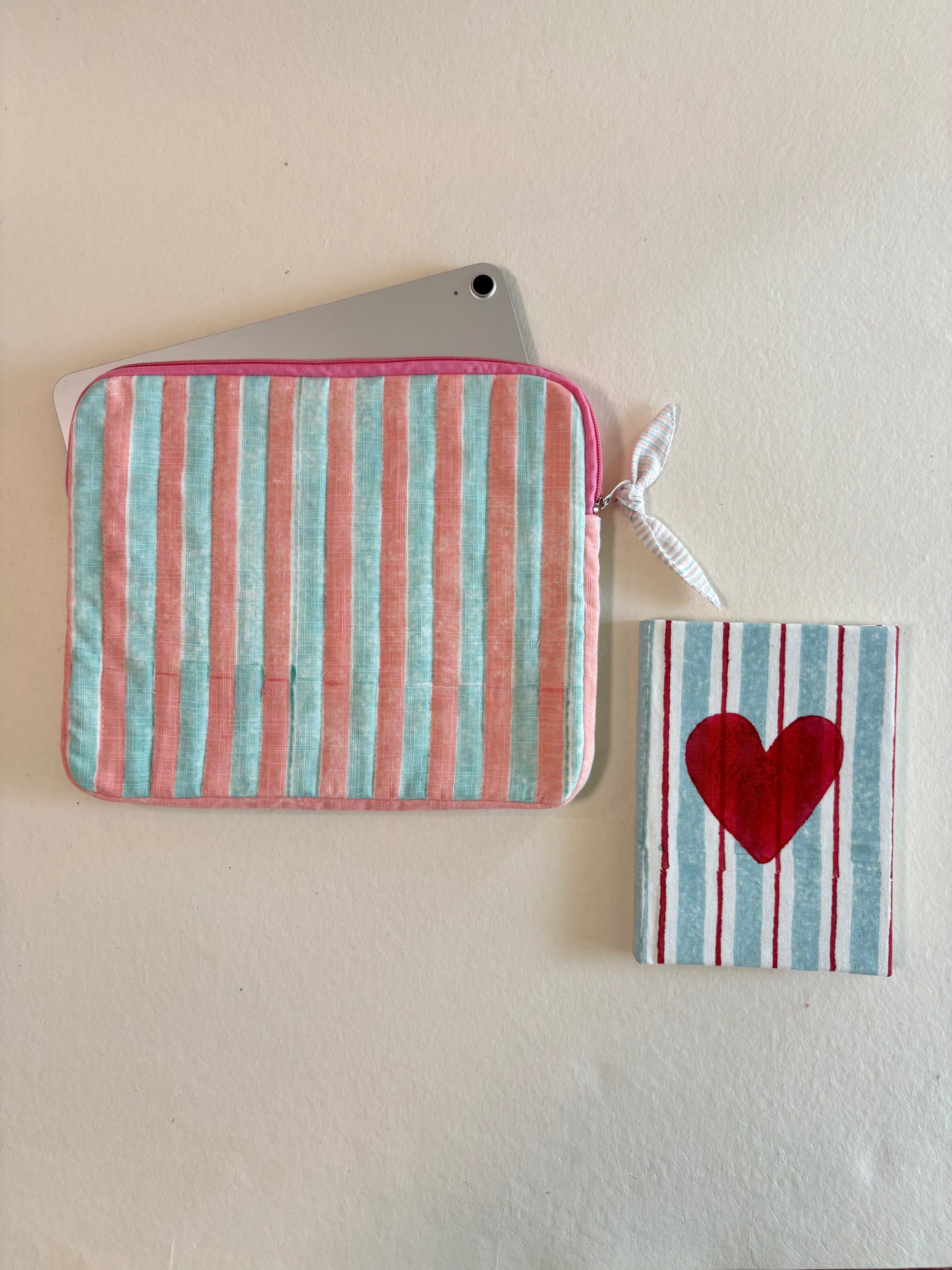 POUCH / iPAD SLEEVE + DIARY SET (PINK&BLUE)