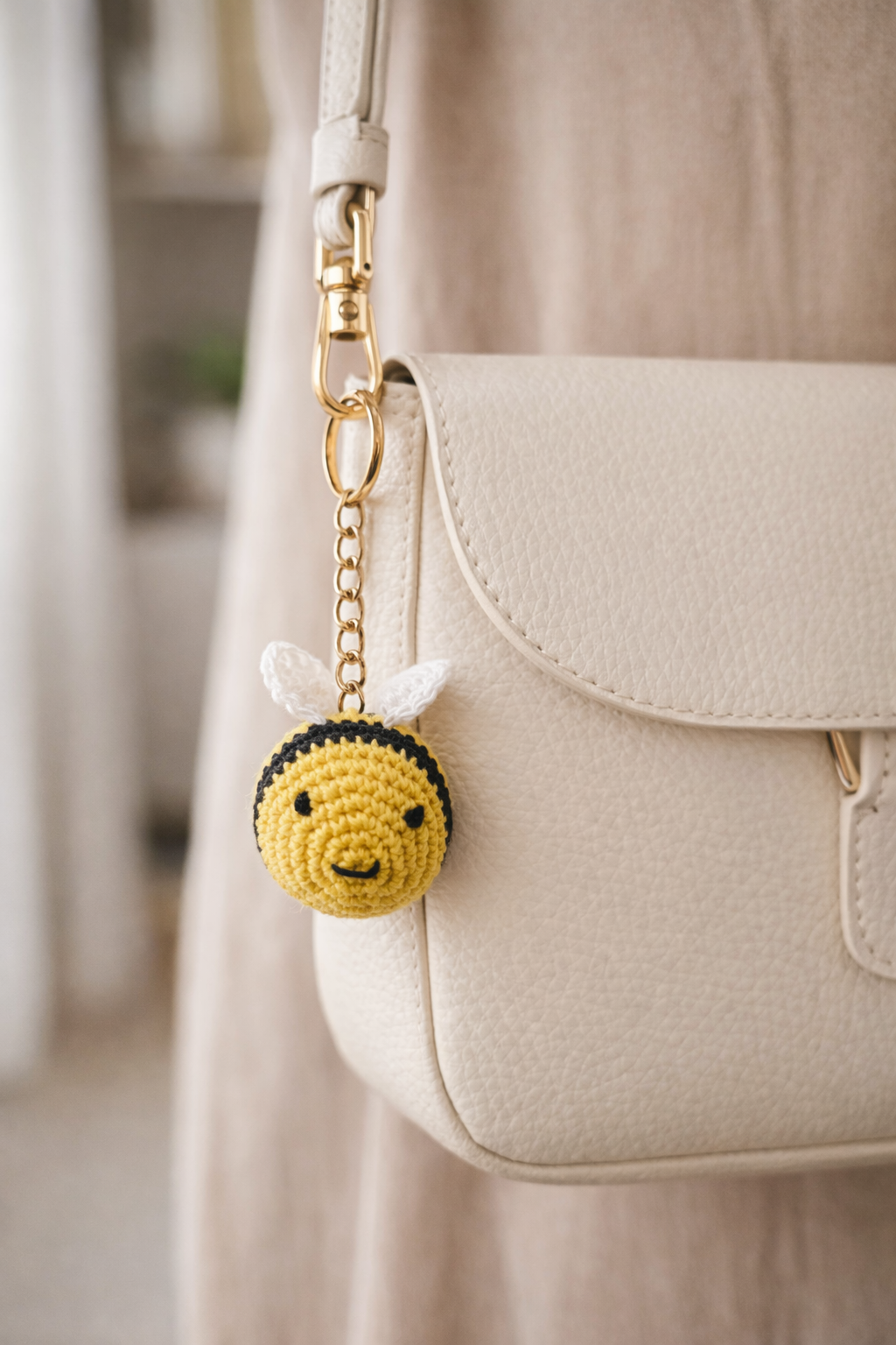 Crochet Bee Keychain