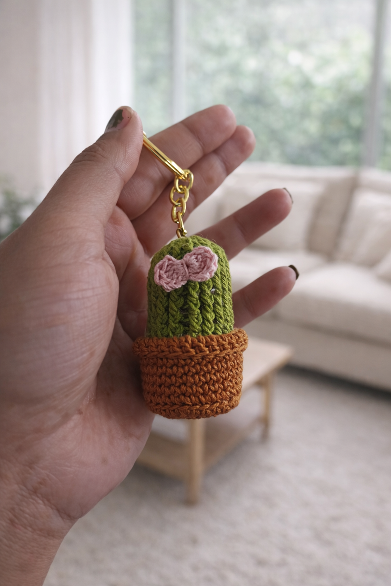 Crochet Cactus Keychain