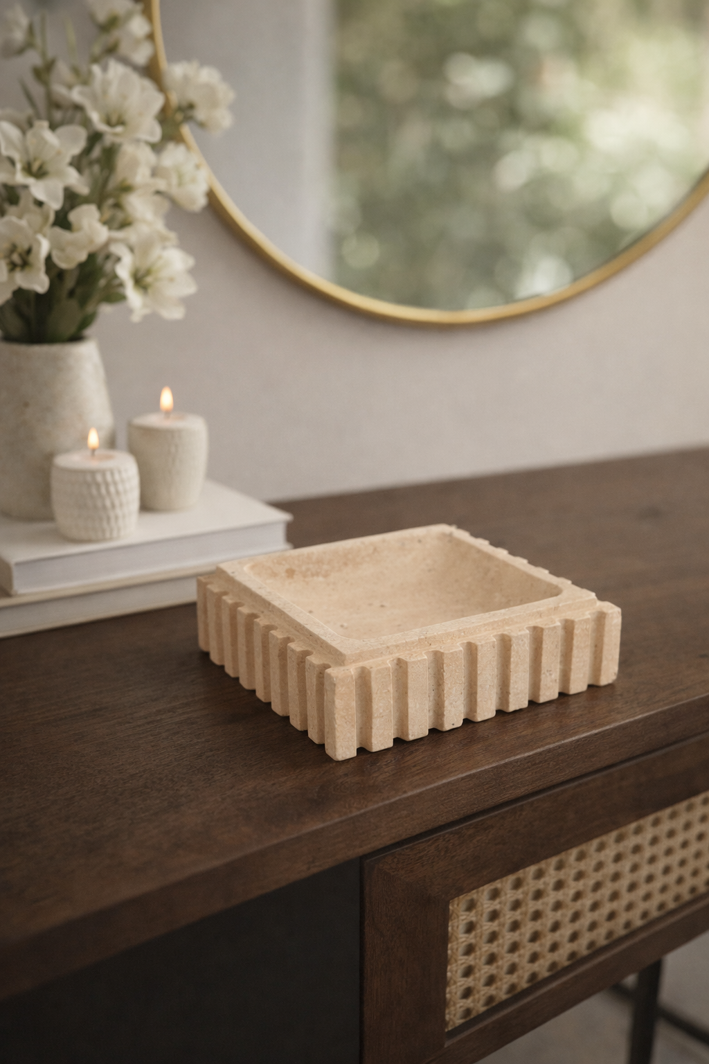 Travertine Decor Tray