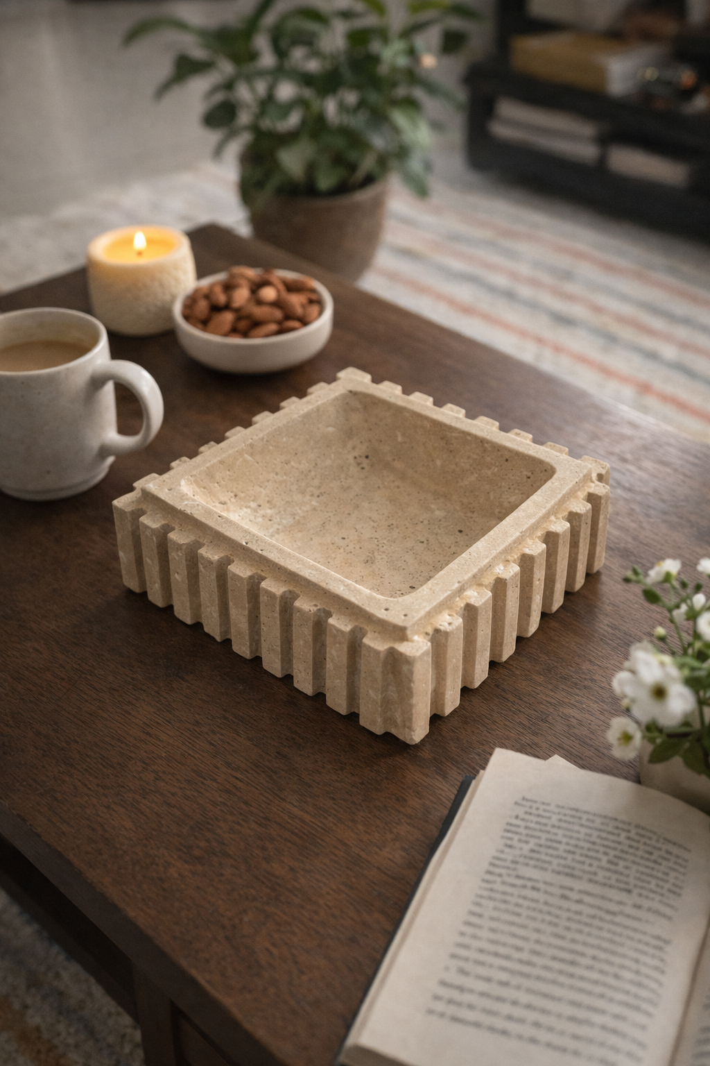 Travertine Decor Tray