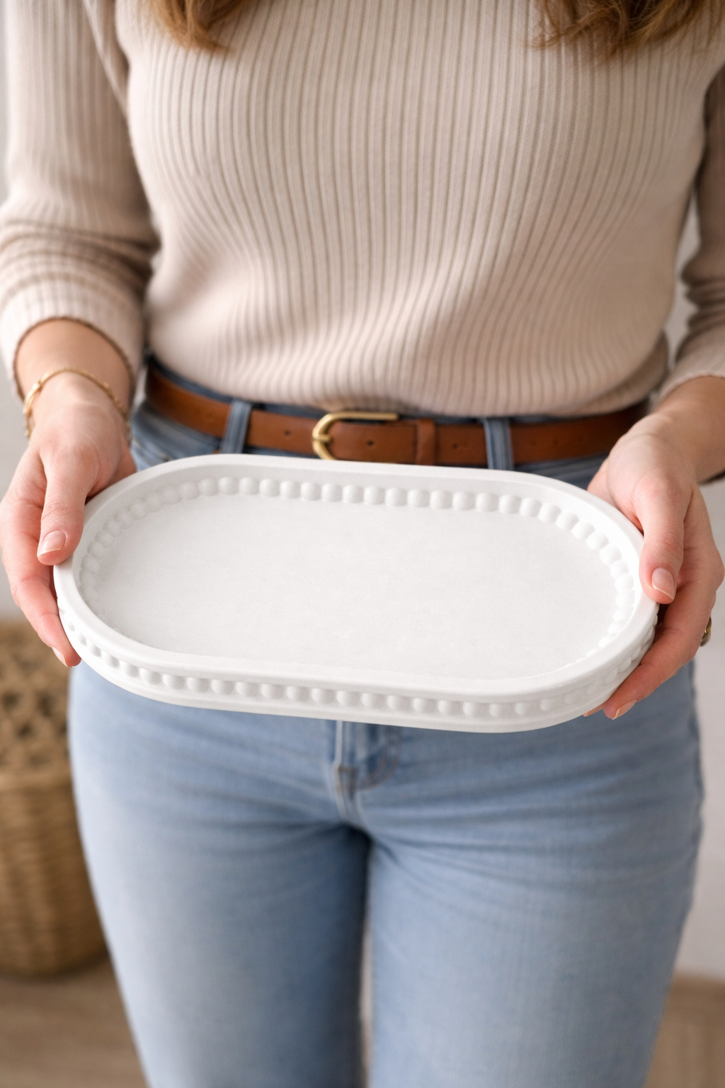 Concrete Oval Bead Tray