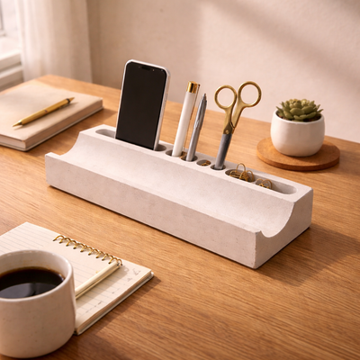 Concrete Linear Desk Organiser