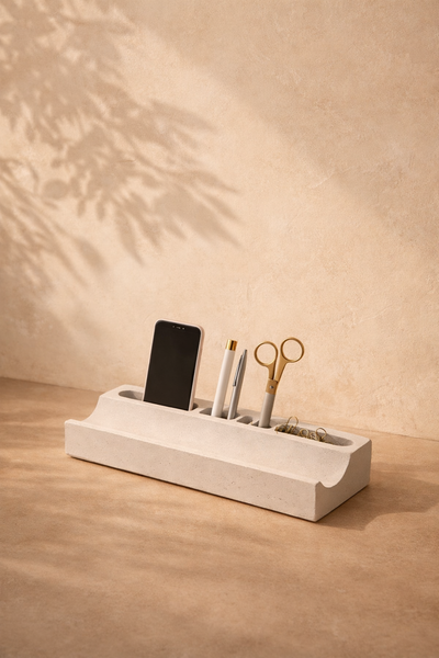 Concrete Linear Desk Organiser