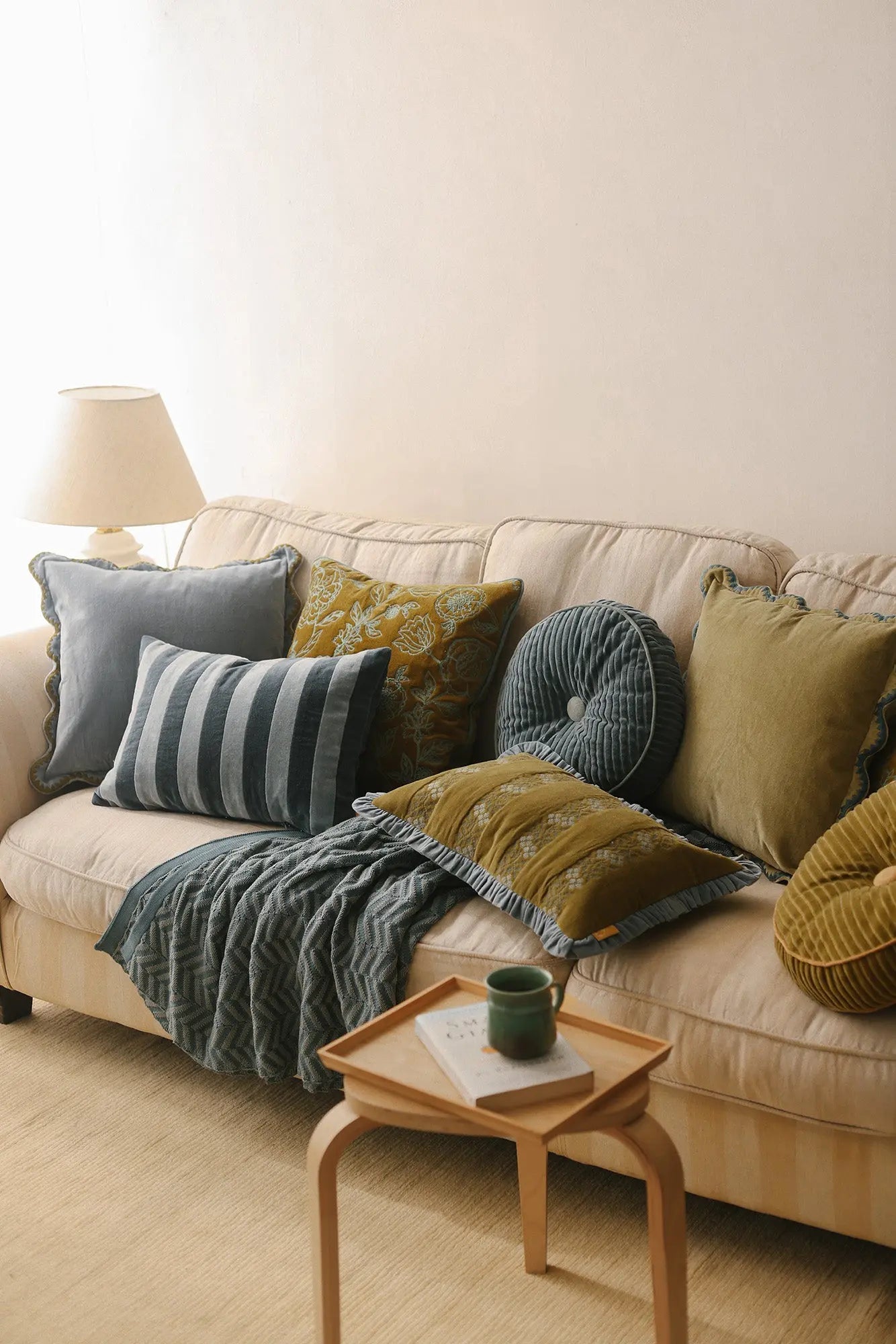 Mirage Scallop Moss Green Cushion Cover