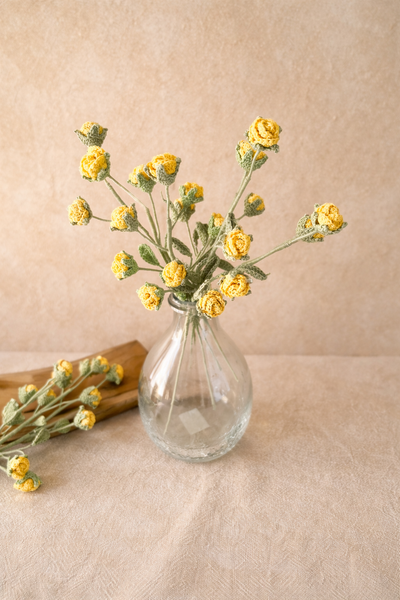 Yellow Mini Rose set of 2