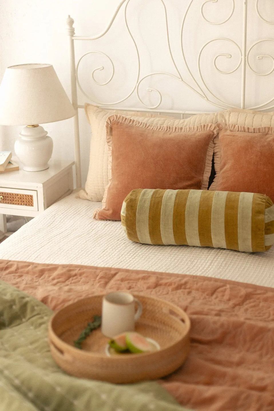 Jasper Ruffle Spice Cushion Cover