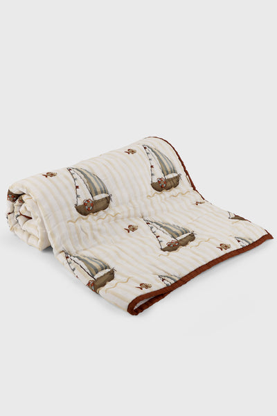 THE SEA SHORE  QUILT AND PILLOW GIFT SET WITH BUMPER