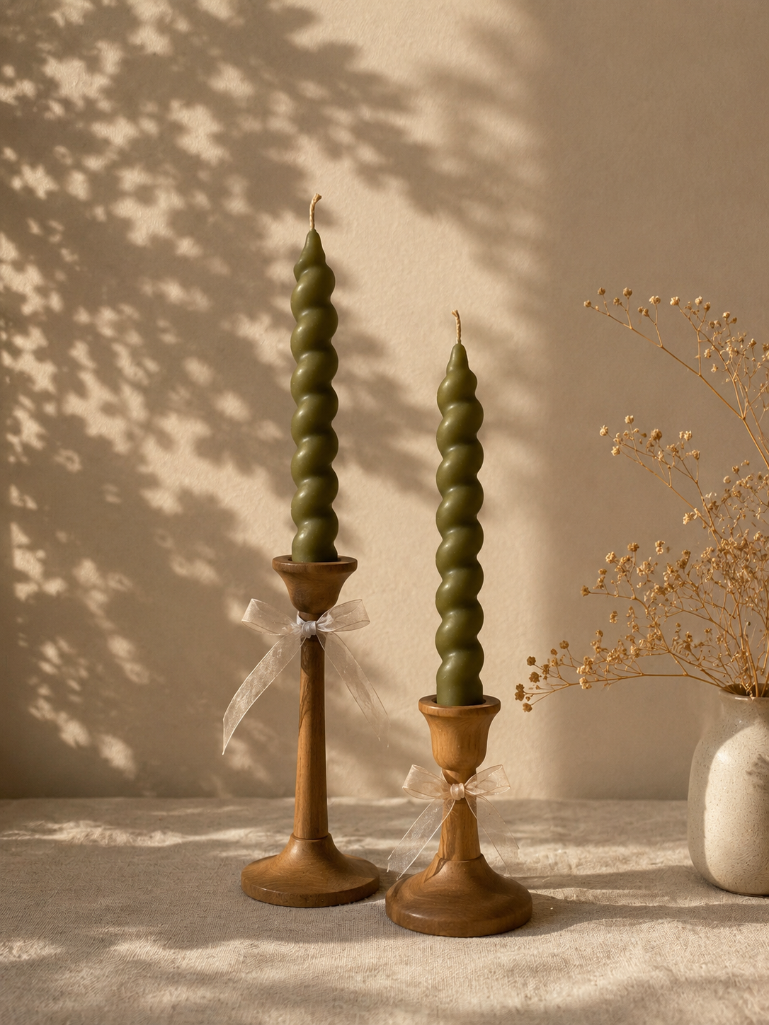 Twisted Tapered Candle Set of 2