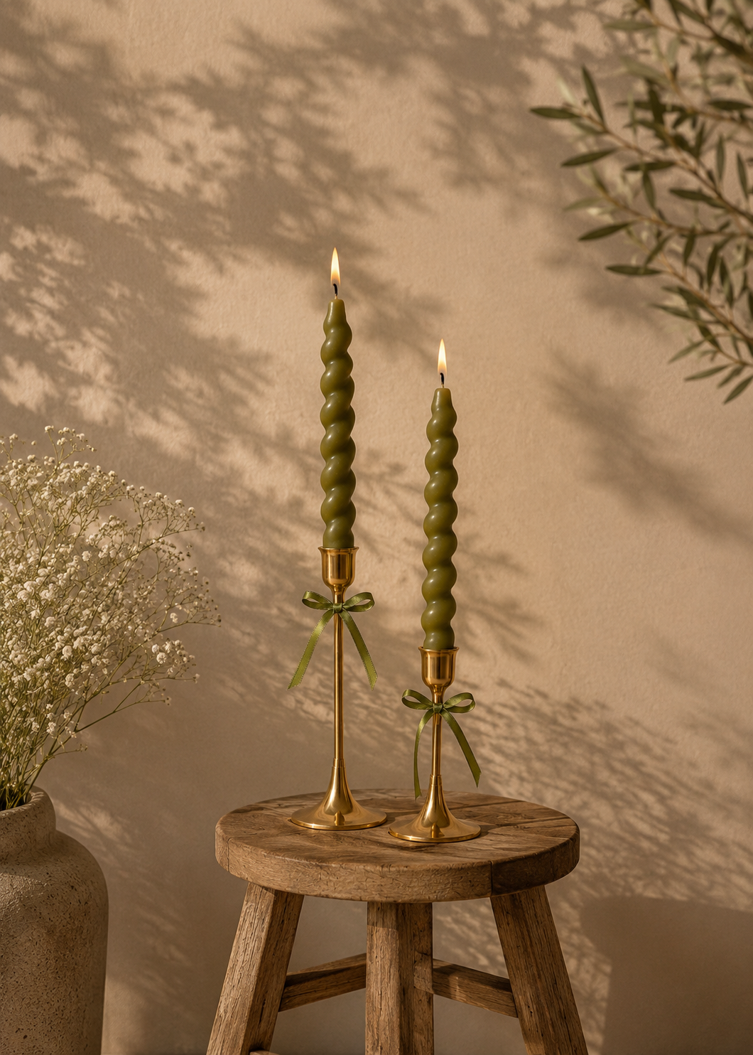 Twisted Tapered Candle Set of 2