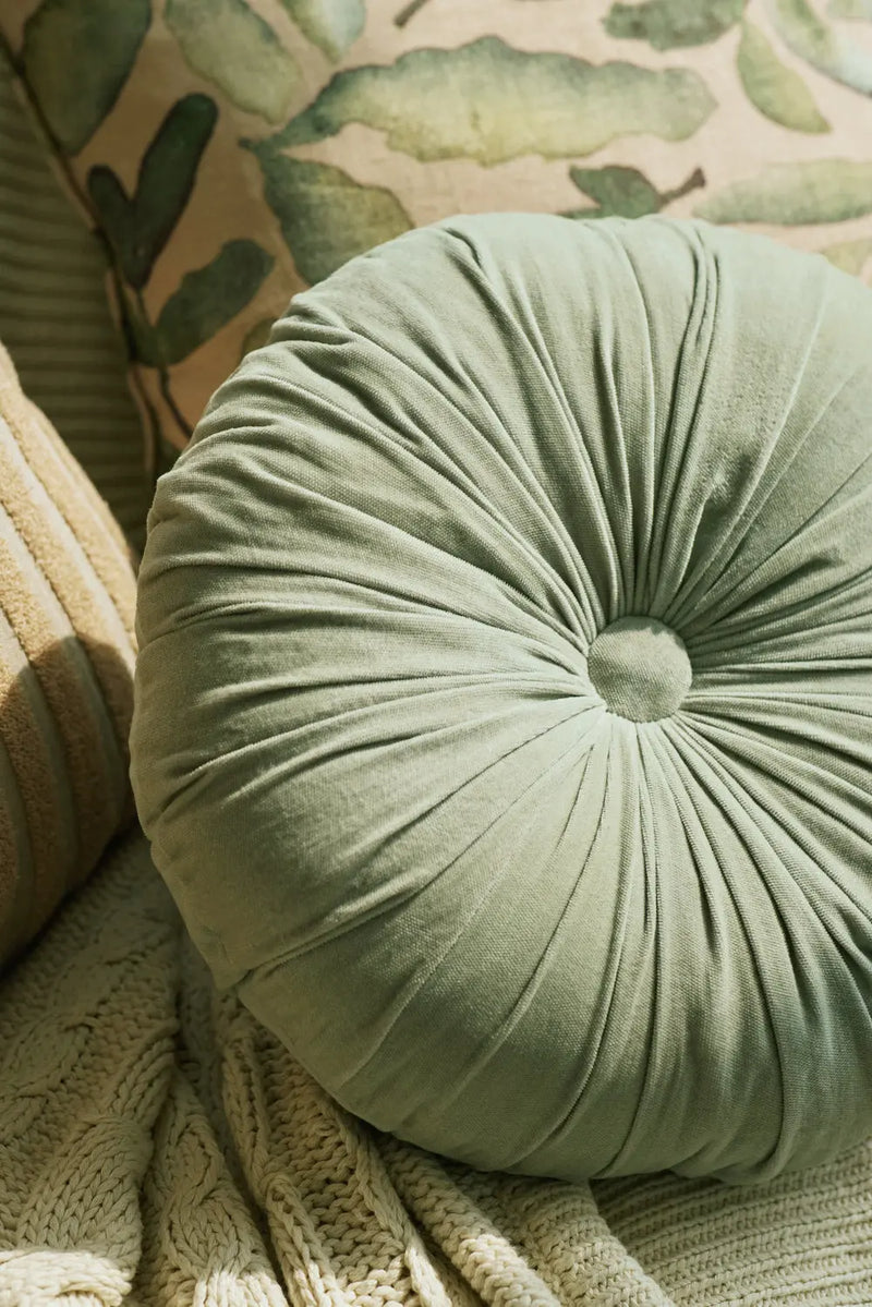 Round Cushion Cover - Cuddle Sage