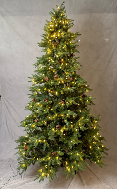 Premium Green PE Pinecone Christmas Tree with Lights- 11