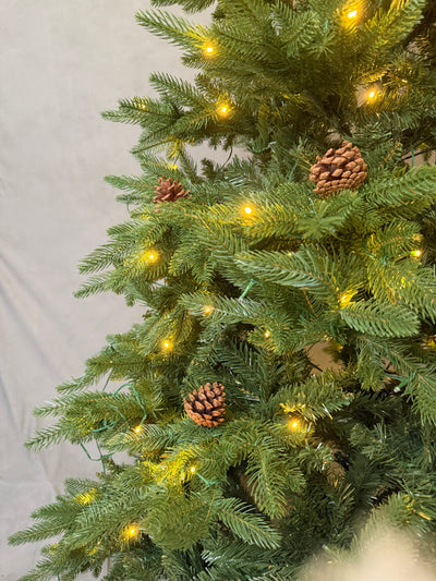 Premium Green PE Pinecone Christmas Tree with Lights- 11