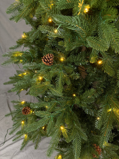 Premium Green PE Pinecone Christmas Tree with Lights- 11