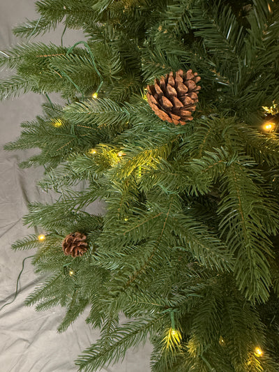 Premium Green PE Pinecone Christmas Tree with Lights- 11