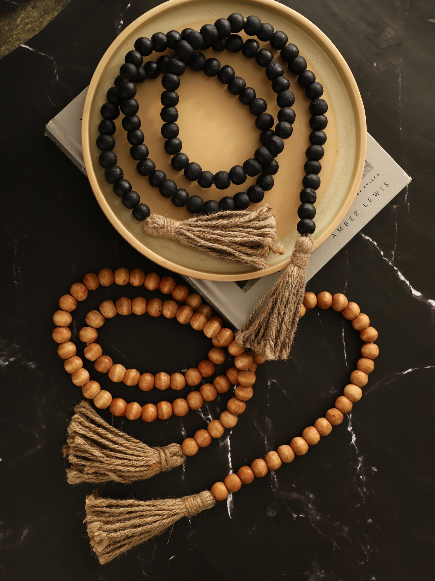 Farmhouse Wooden Bead Garland