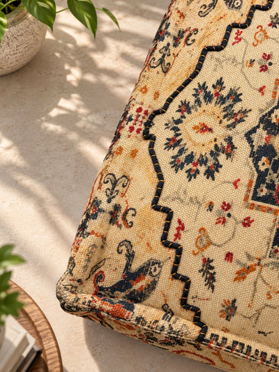 Ingrid Embroidered Square Pouffe or Floor cushion