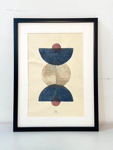 Wall Frame l Handblock printed artwork on handmade paper l 12" x 18"