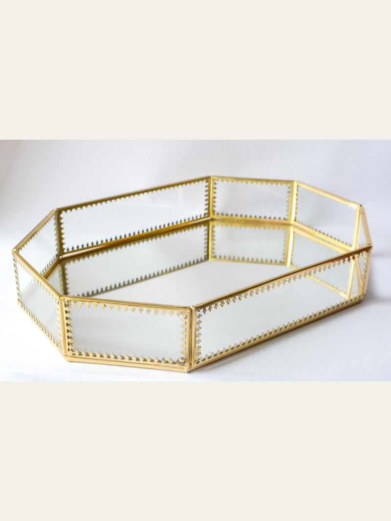 Iris Antique Glass Tray