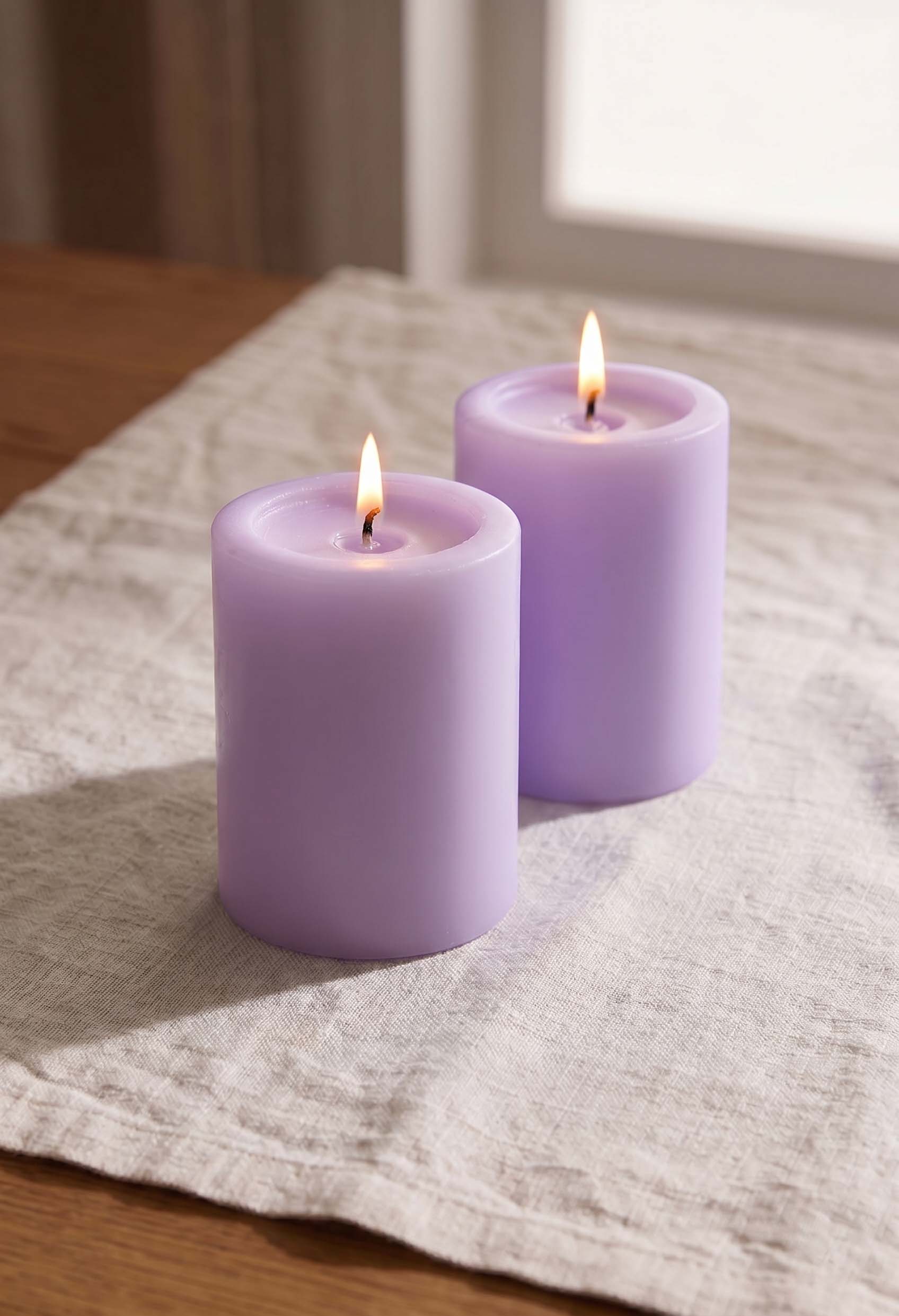 Ivory Pillar Candles - Set of 2