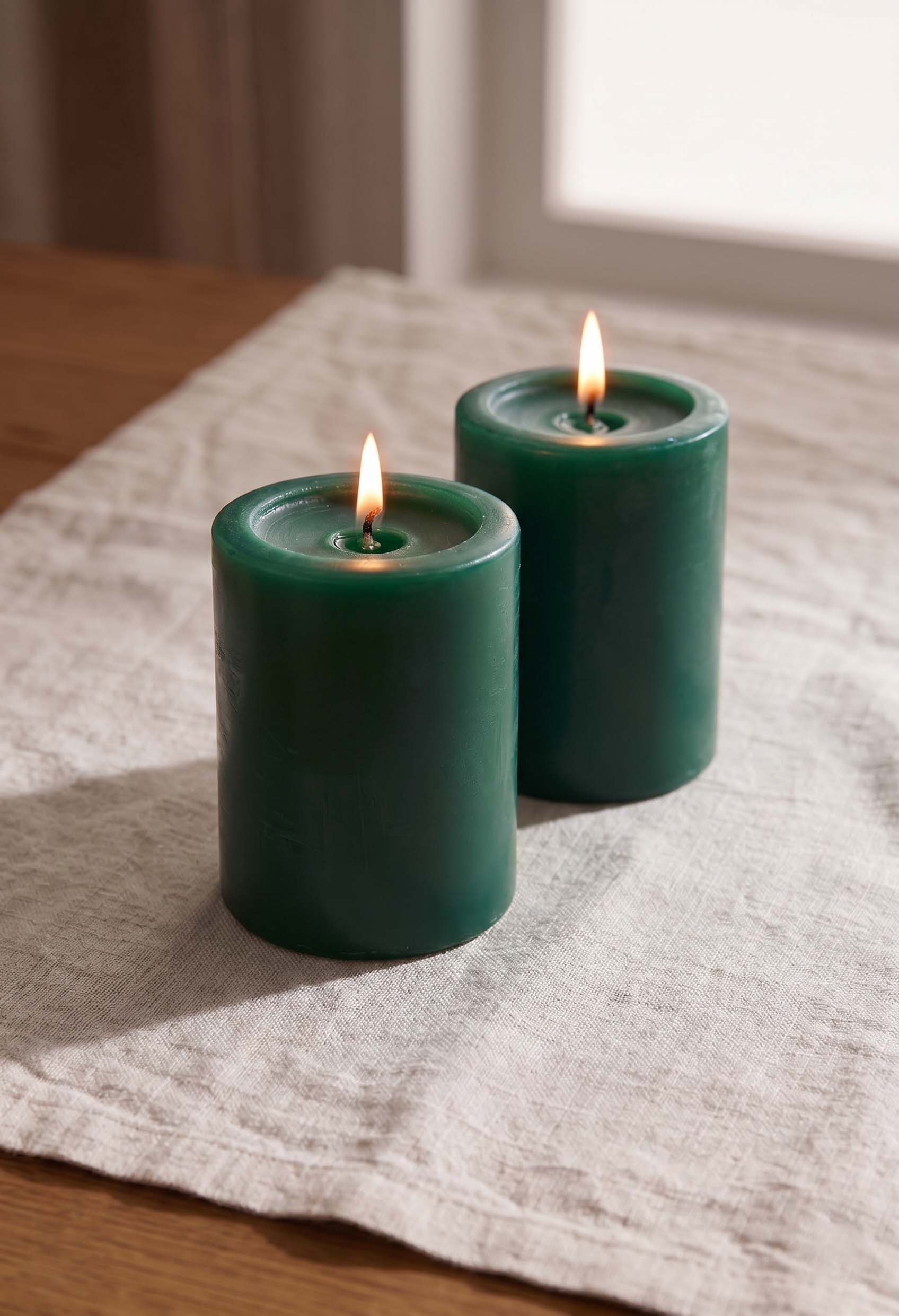 Ivory Pillar Candles - Set of 2