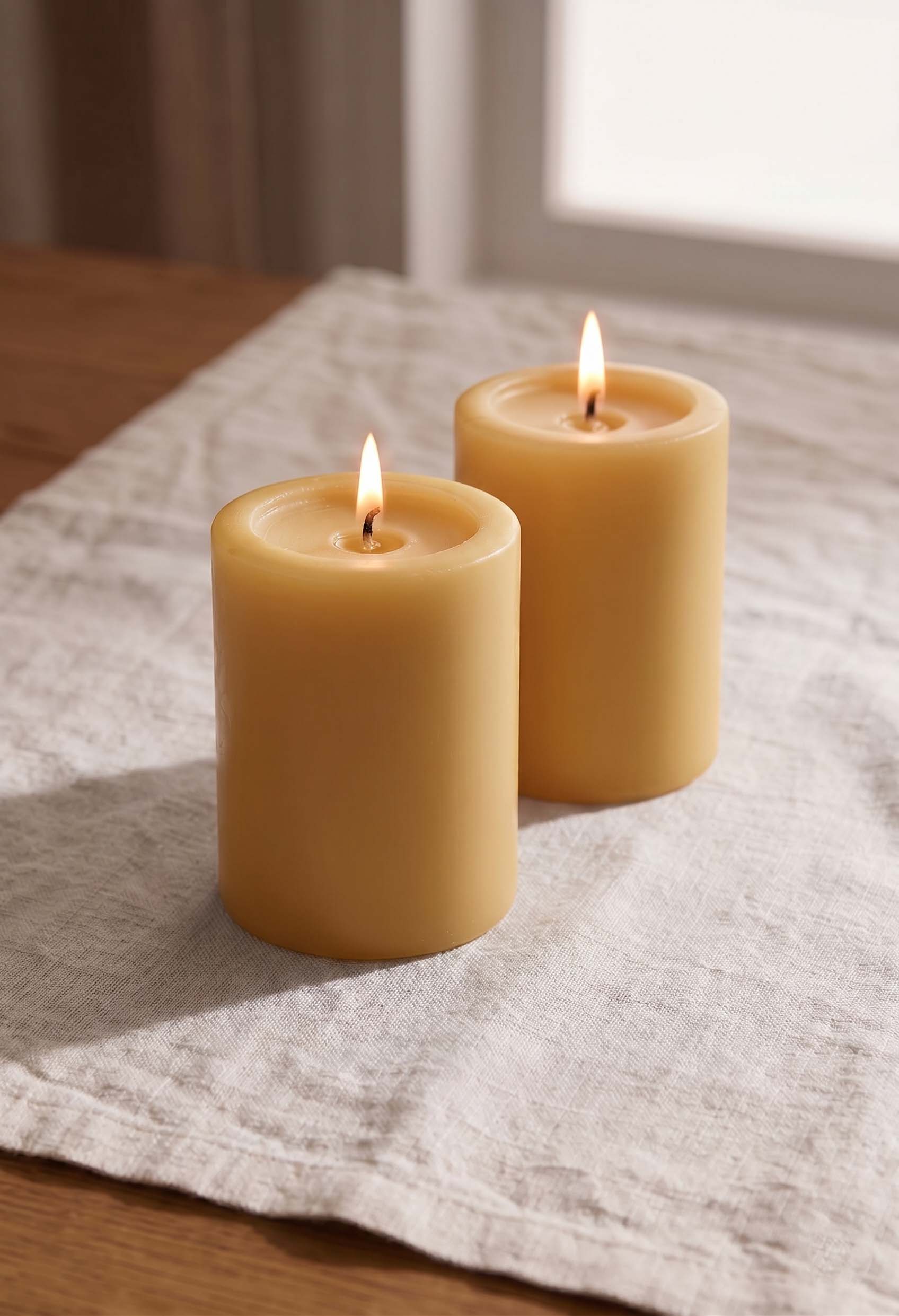 Ivory Pillar Candles - Set of 2