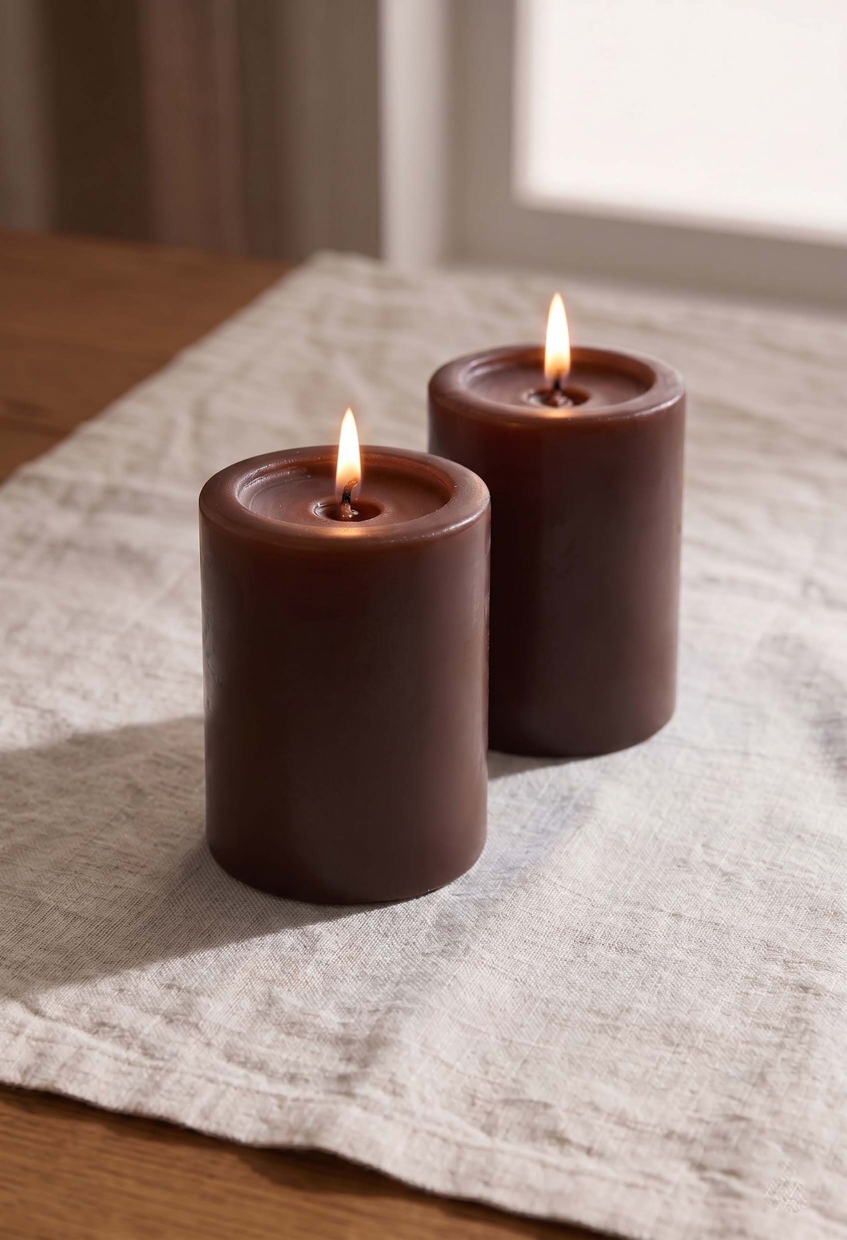 Ivory Pillar Candles - Set of 2