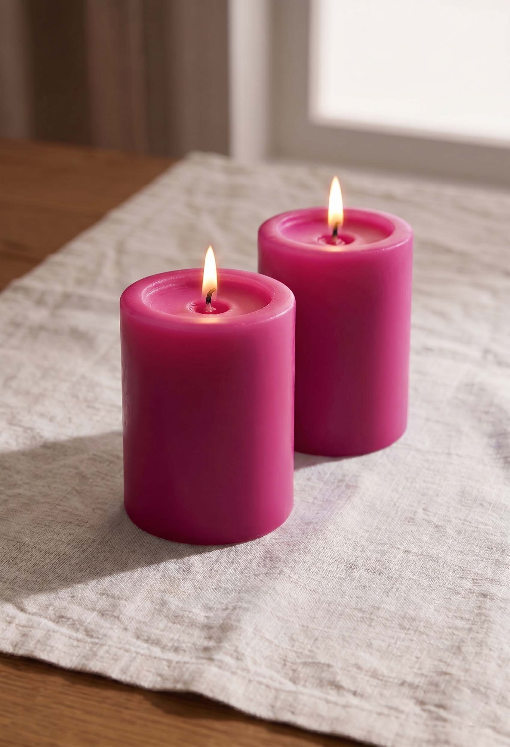 Ivory Pillar Candles - Set of 2