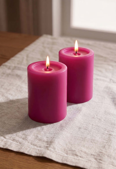Ivory Pillar Candles - Set of 2