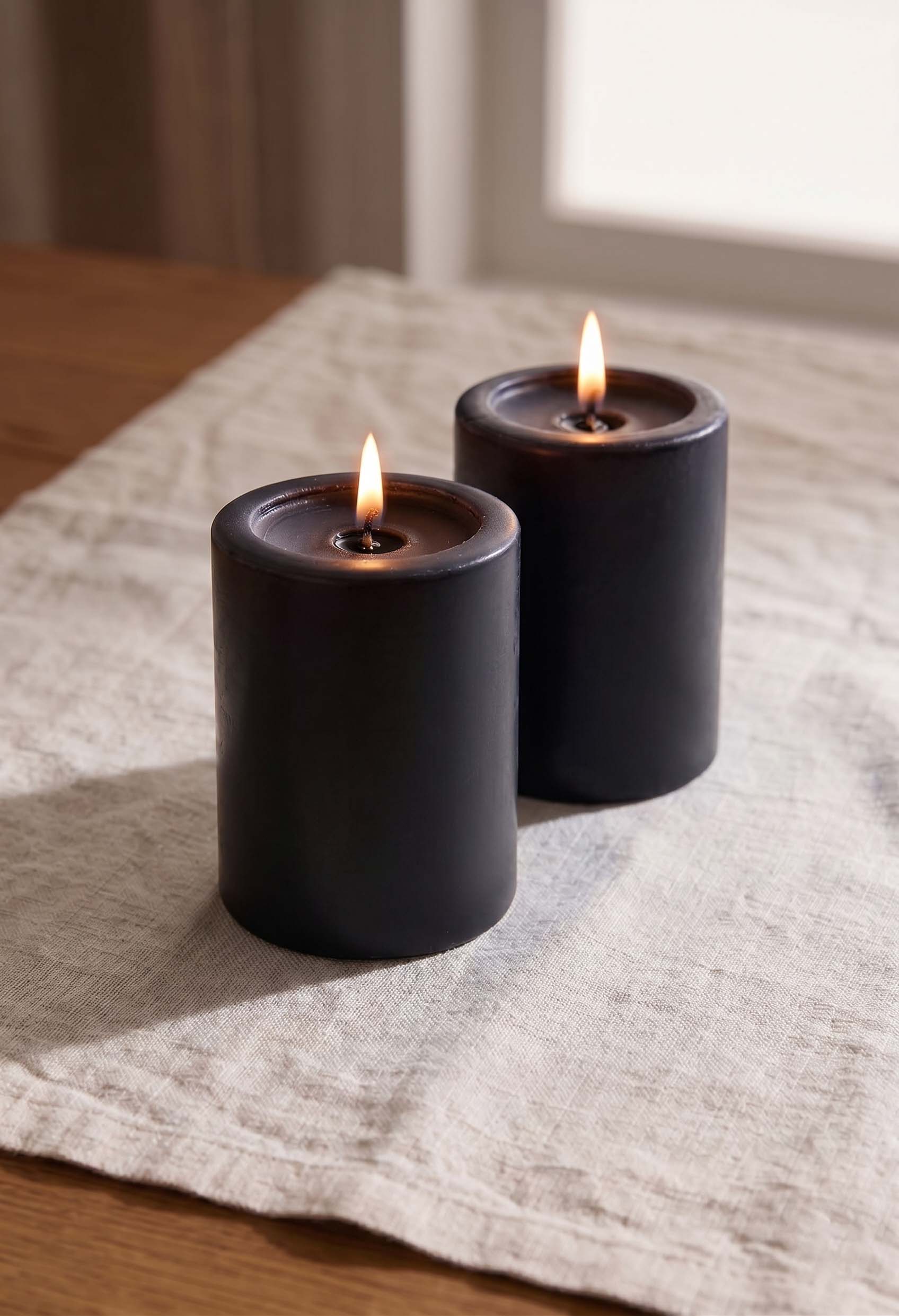 Ivory Pillar Candles - Set of 2