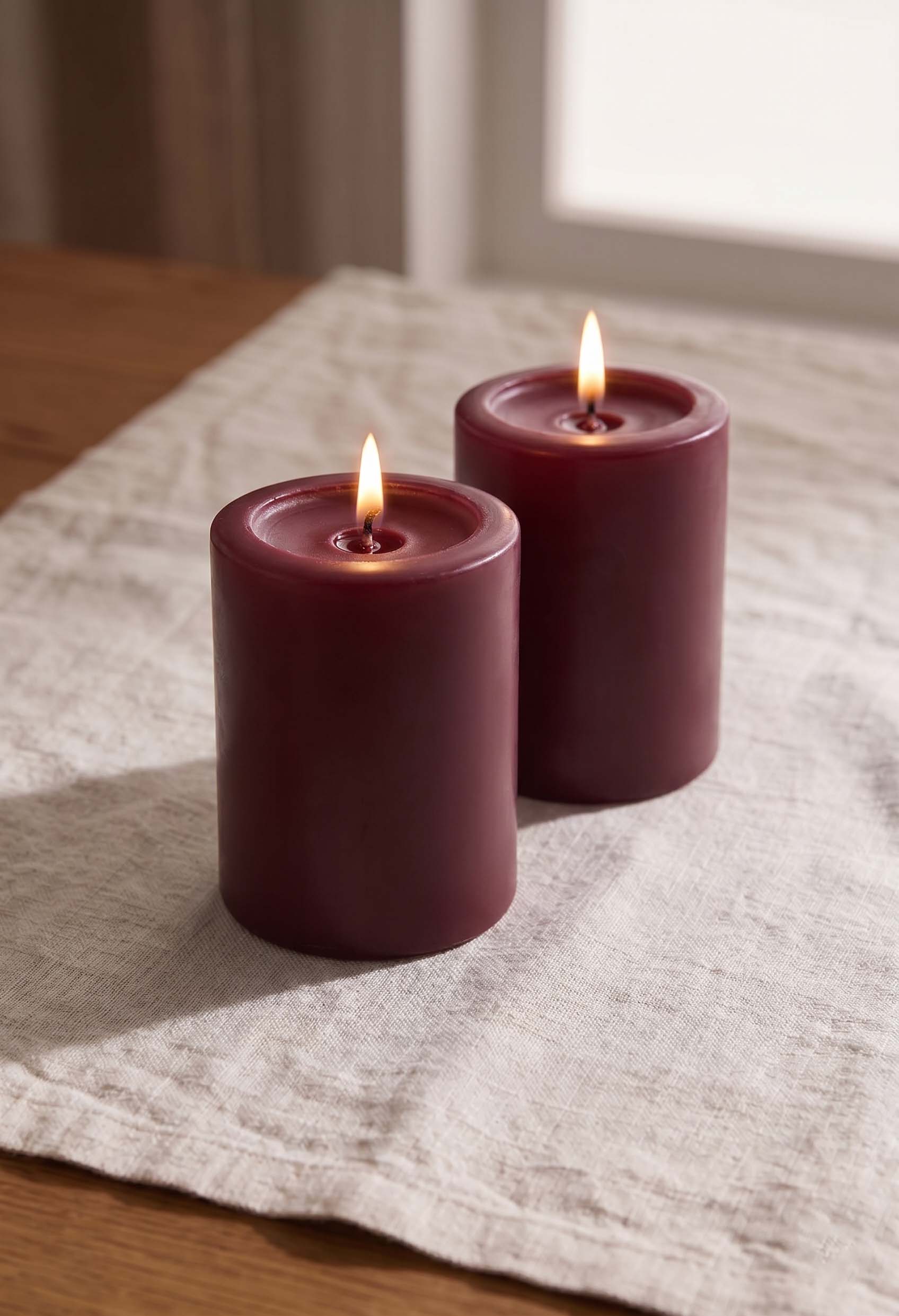 Ivory Pillar Candles - Set of 2