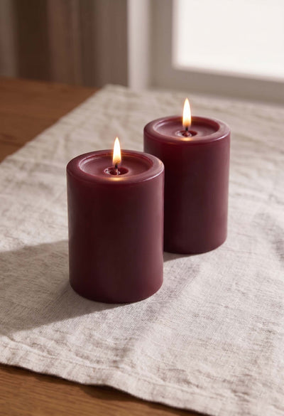 Ivory Pillar Candles - Set of 2
