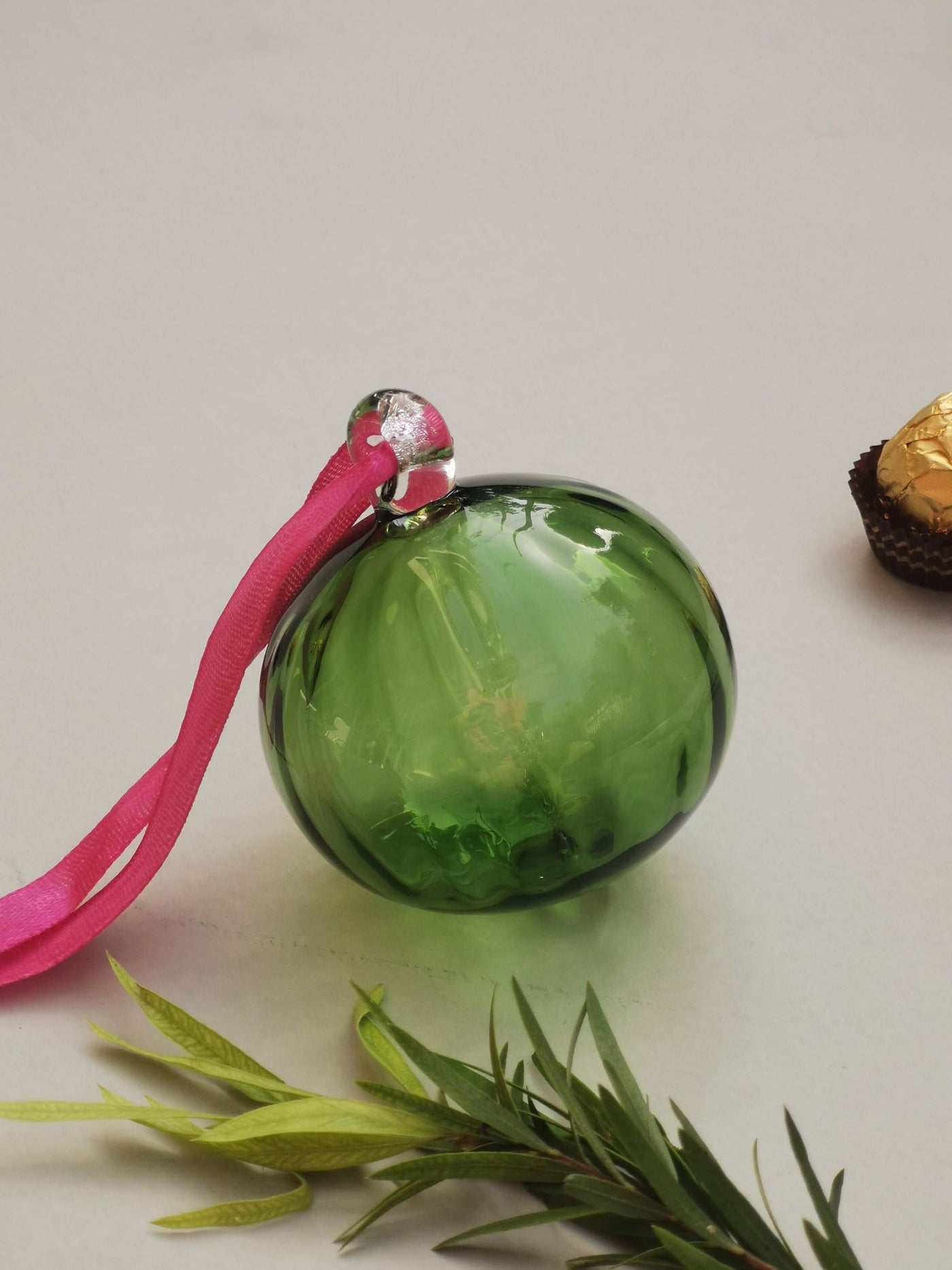 Jade Flute- Handblown Glass Ornament