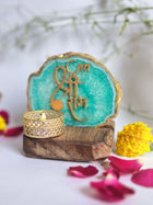 Jai Shree Ram - Agate Tea Light with Wood Stand