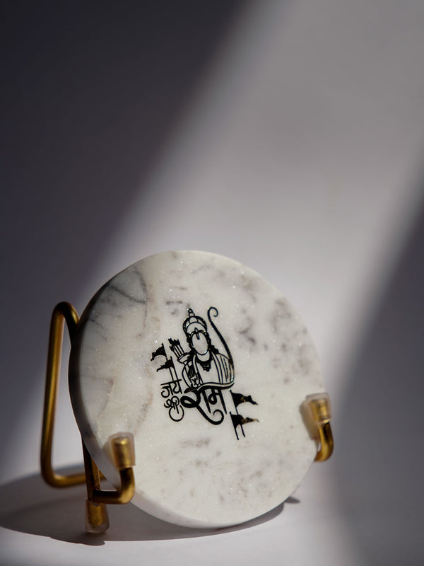 Marble Decor with  Metal Holder