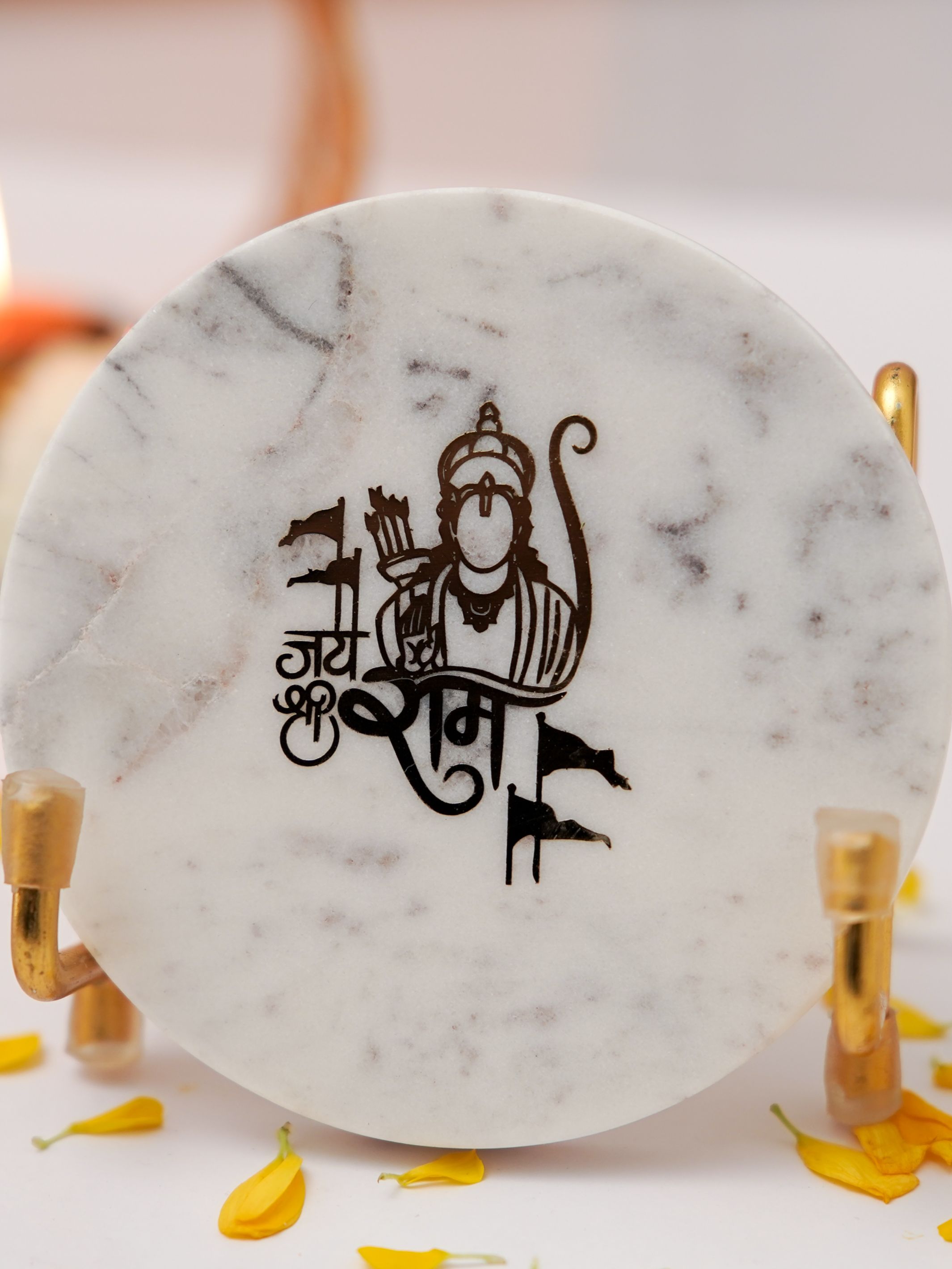 Marble Decor with  Metal Holder